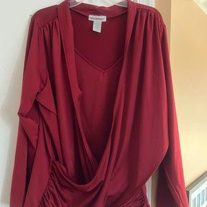 BLOUSE: Jessica London Women's Red (size 22/24)
